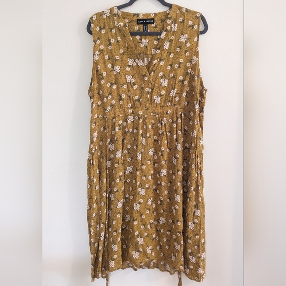 Yellow floral sleeveless dress - Picture 2 of 3